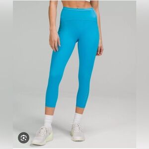 Lululemon 28” sz 6 Swift SpeedBlue pool High-Waisted Leggings pockets workout